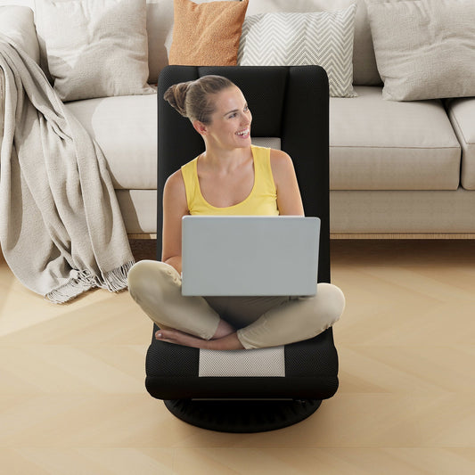 360 Swivel Gaming Chair 4 Position Adjustable Folding Floor Sofa_Real