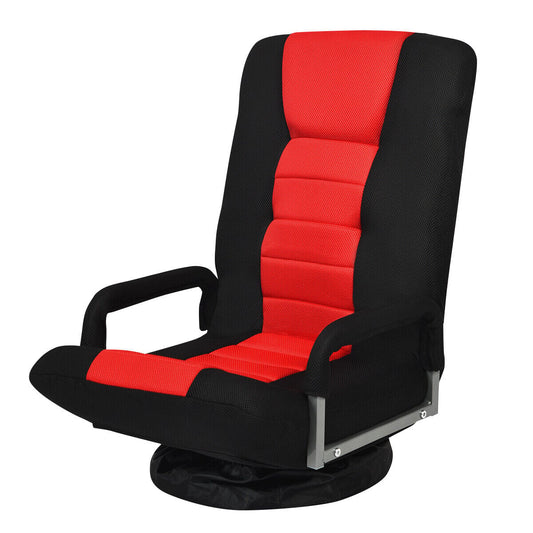 Foldable 360-Degree Swivel Gaming Floor Chair with Adjustable Backrest - ChairwayUK