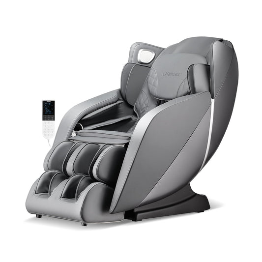 Full Body Zero Gravity SL Track Electric Shiatsu Massage Chair-Grey/Brown - ChairwayUK