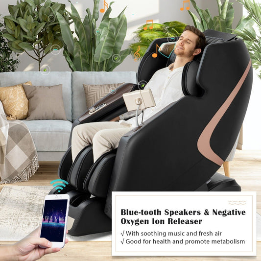 Full Body 3D Massage Recliner Chair with Double SL Track and 12 Auto Mode - Black - ChairwayUKMassage ChairJL10013GB - BKImage for Full Body 3D Massage Recliner Chair with Double SL Track and 12 Auto Mode - Black