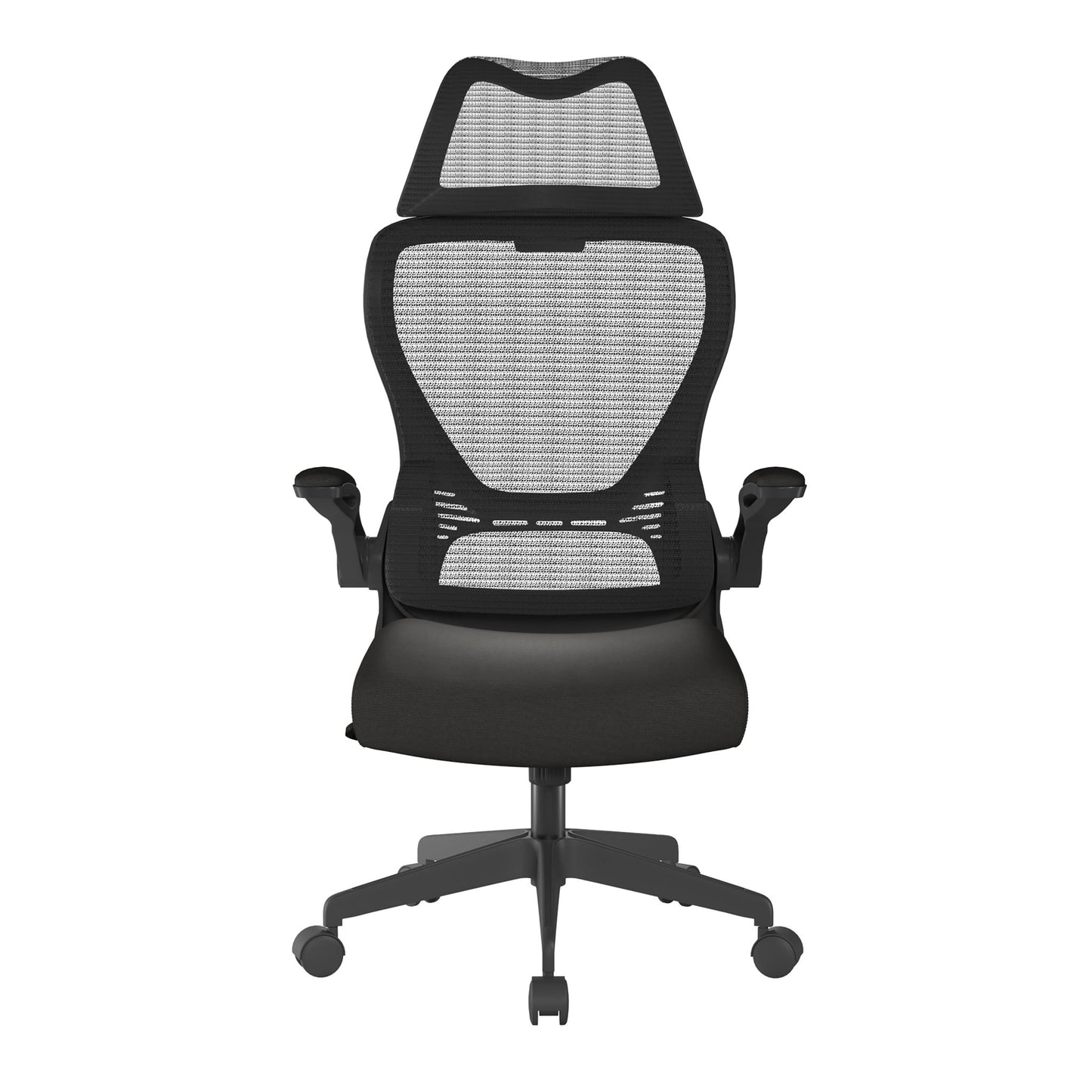 Nautilus Canis - High Back Mesh Chair with Moulded Seat Foam, Folding Arms and Headrest - Canis - ChairwayUKOperator ChairBCM/K540/BK - BLHigh Back Mesh Chair with Moulded Seat Foam, Folding Arms and Headrest - Canis