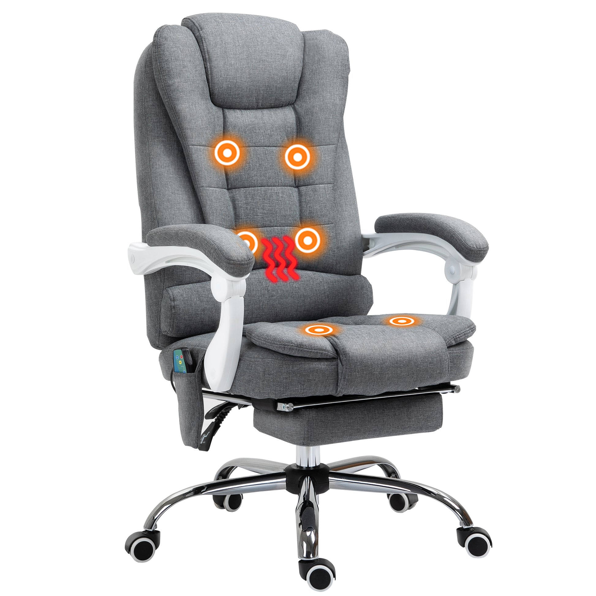 Image for Vinsetto Rocking Chair Office Chair Mid Back Executive Adjustable with Wheels Light Grey