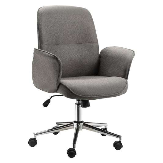 Image for Vinsetto Rocking Chair Office Chair Mid Back Executive Adjustable with Wheels Light Grey