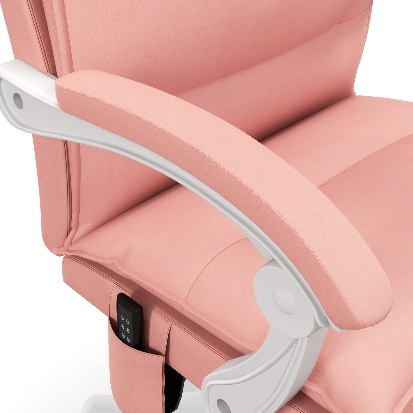 Image for Vinsetto Vibration Massage Office Chair with Heat, Faux Leather Computer Chair with Footrest, Armrest, Reclining Back, Double-tier Padding, Pink