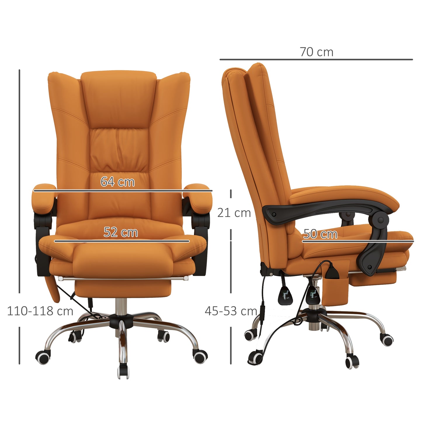 Massage Office Chair with Heat - Leather Computer Chair | Chairway.UK