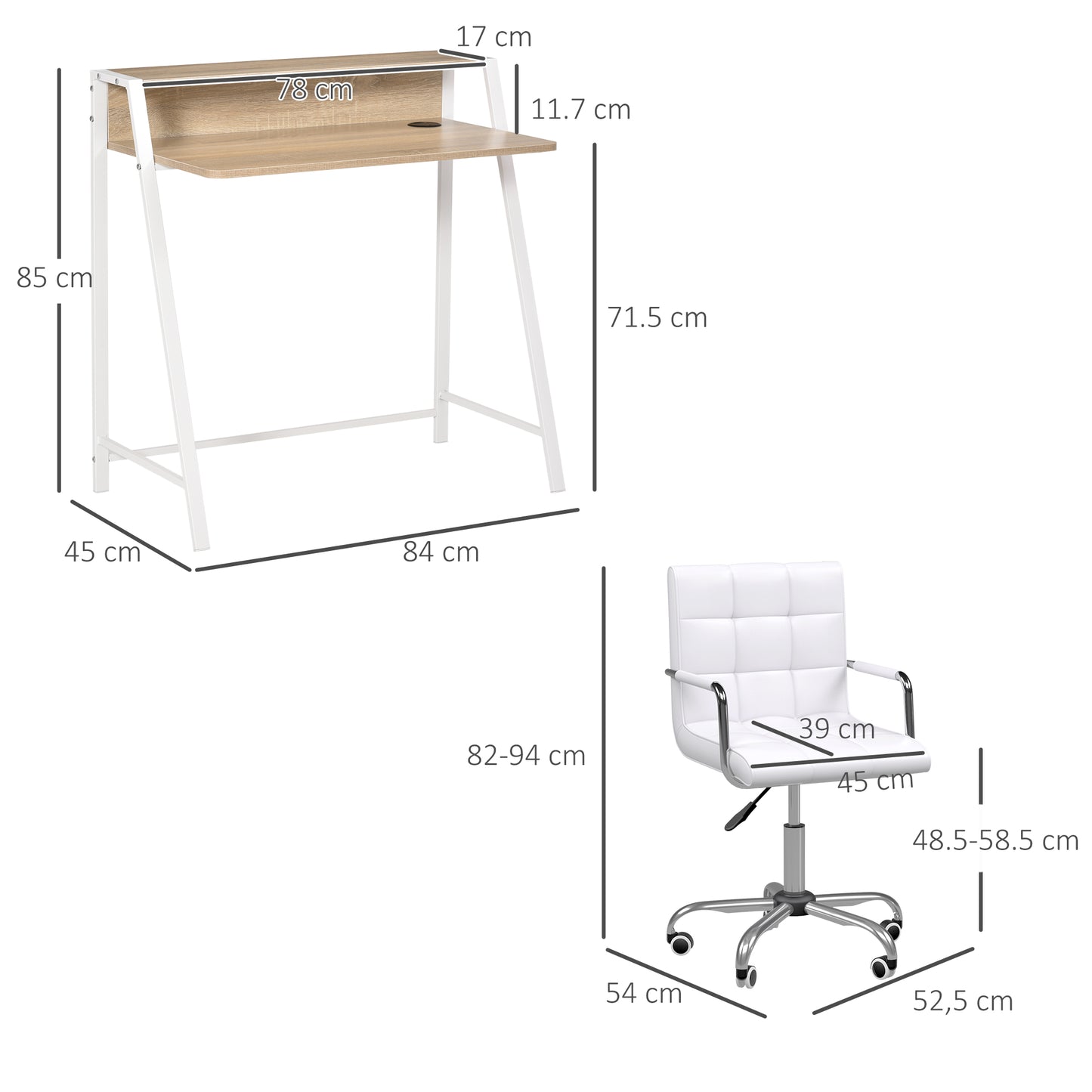 Homcom Office Chair and Desk Set - Homcom Office Chair | Chairway Uk