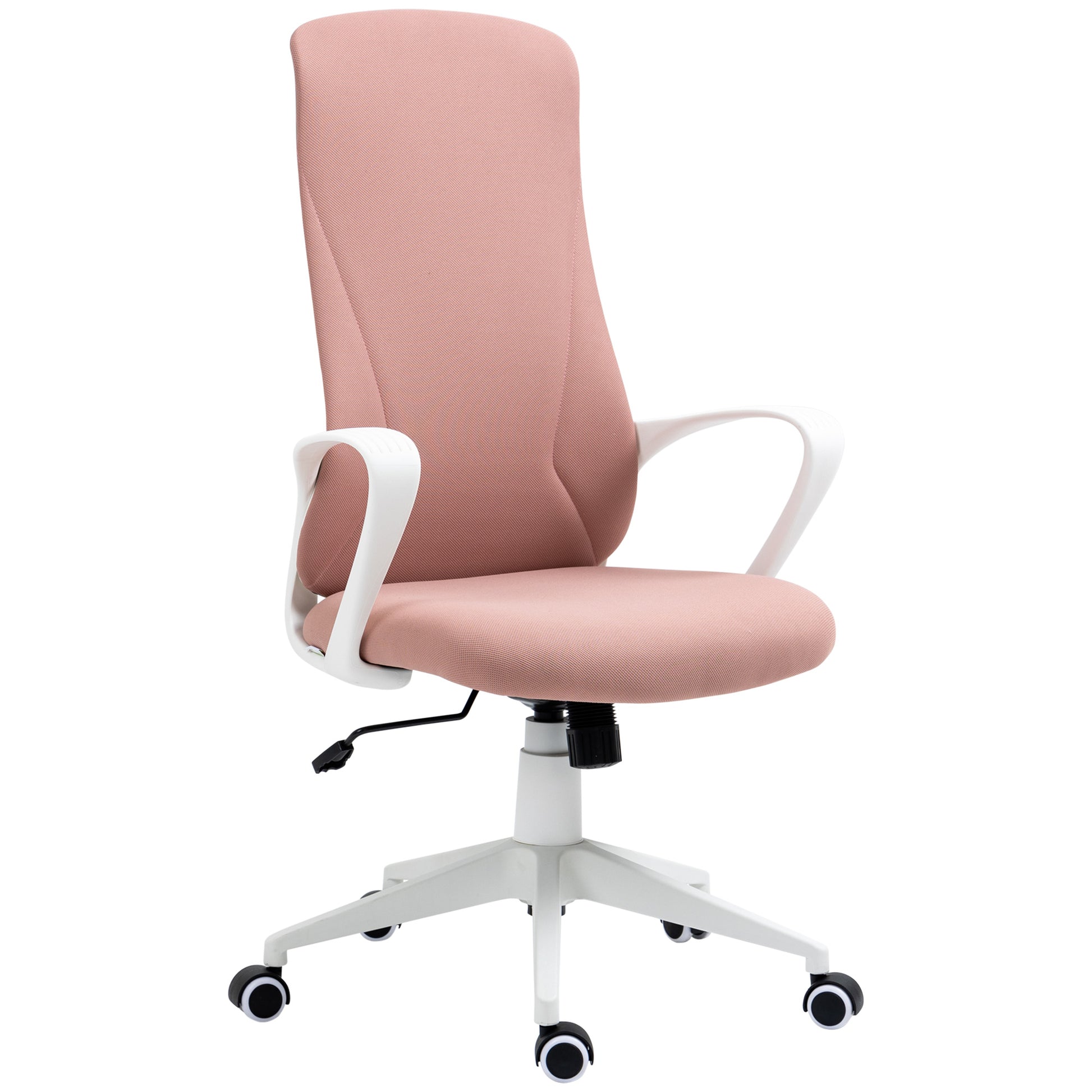 Image for Vinsetto High-Back Office Chair, Elastic Desk Chair with Armrests, Tilt Function, Adjustable Seat Height, Pink