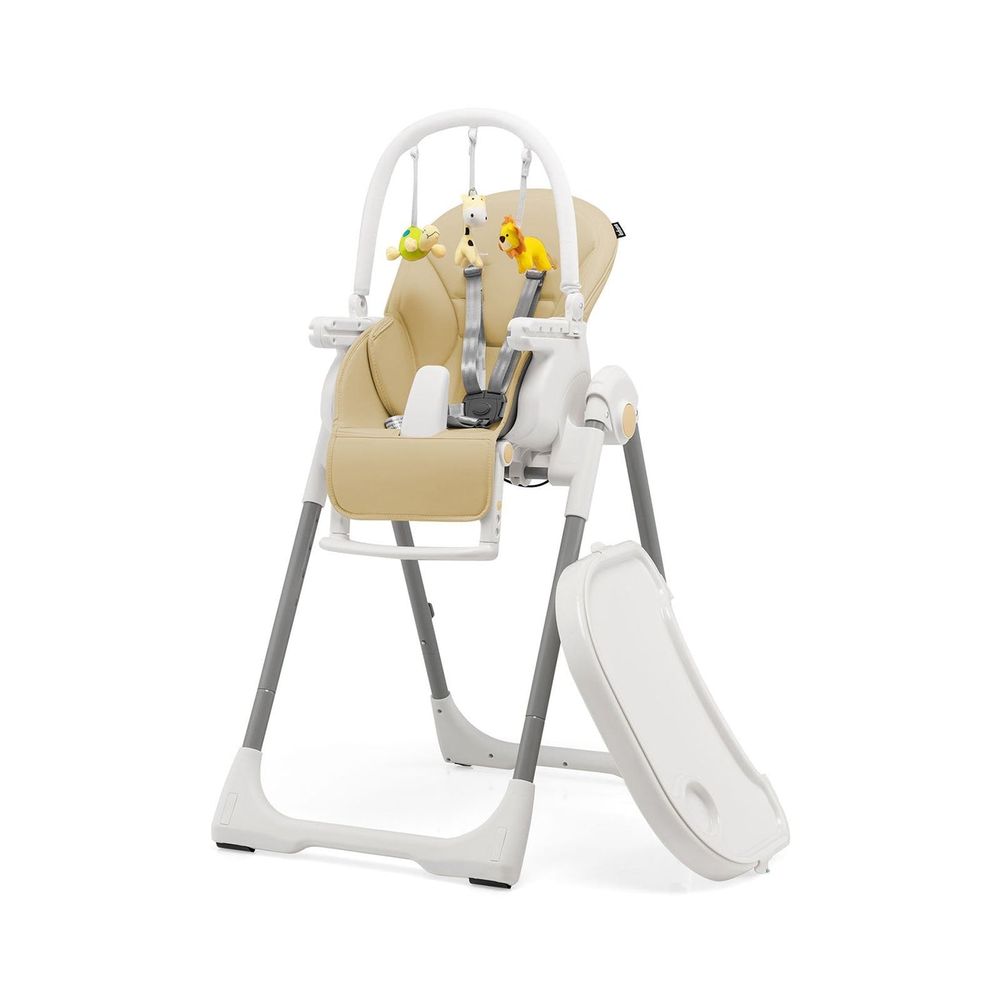 4 - in - 1 Foldable Baby High Chair with 7 Adjustable Heights and 4 Reclining Angles - Beige - ChairwayUKBaby ChairAD10018MS4 - in - 1 Foldable Baby High Chair with 7 Adjustable Heights and 4 Reclining Angles - Beige