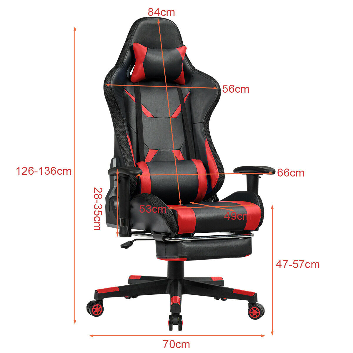 Image for Ergonomic Gaming Chair with Adjustable High Back and Remote Control LED