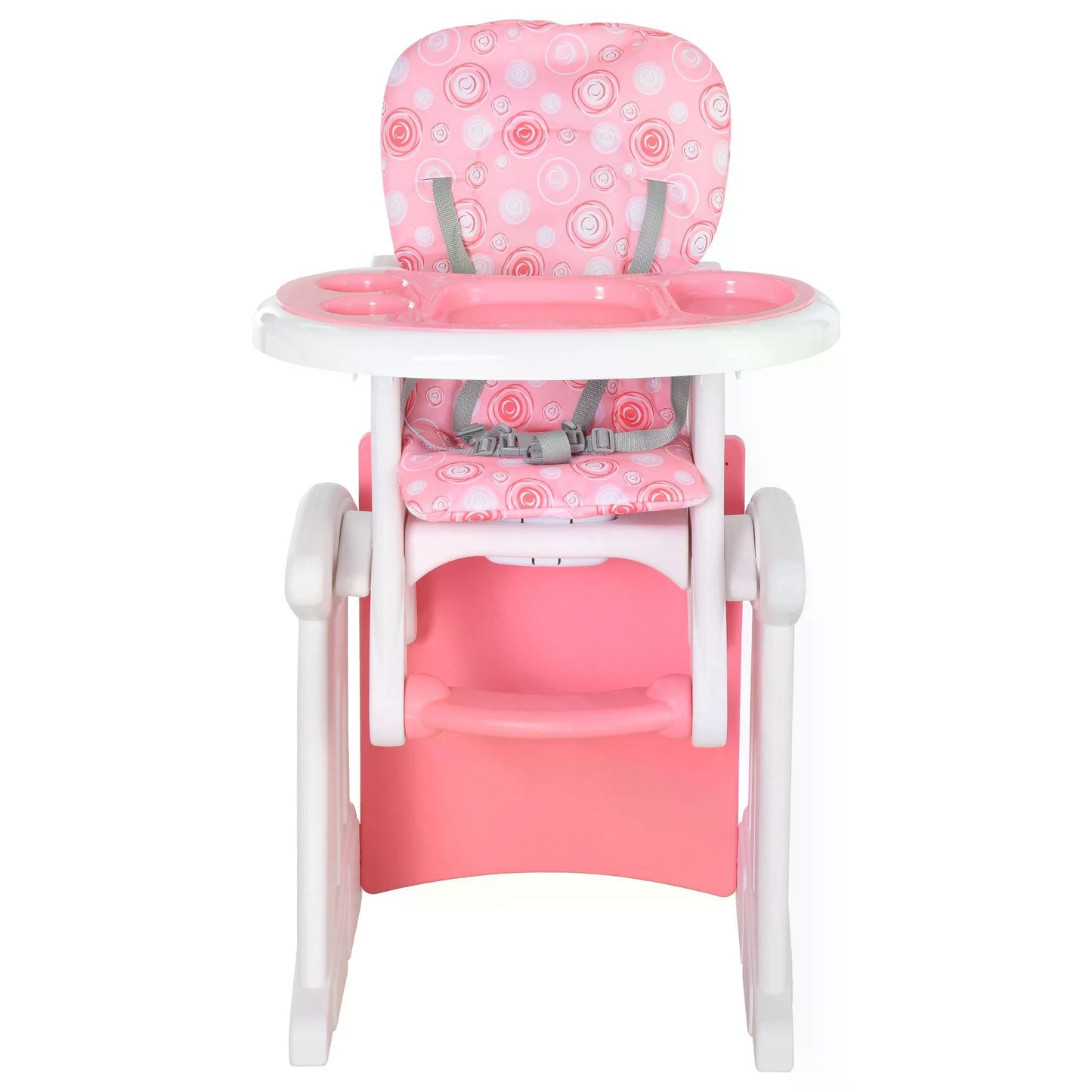 HOMCOM HDPE 3-in-1 Baby Booster High Chair Pink