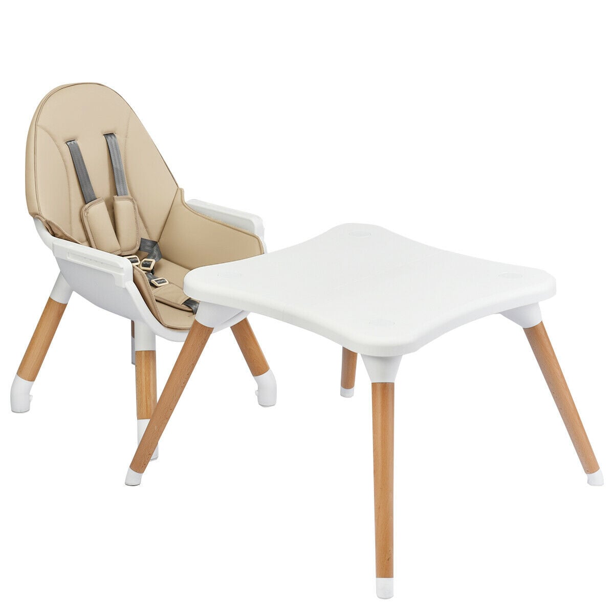 4_in_1_convertible_feeding_chair beige lowered to floor setting 