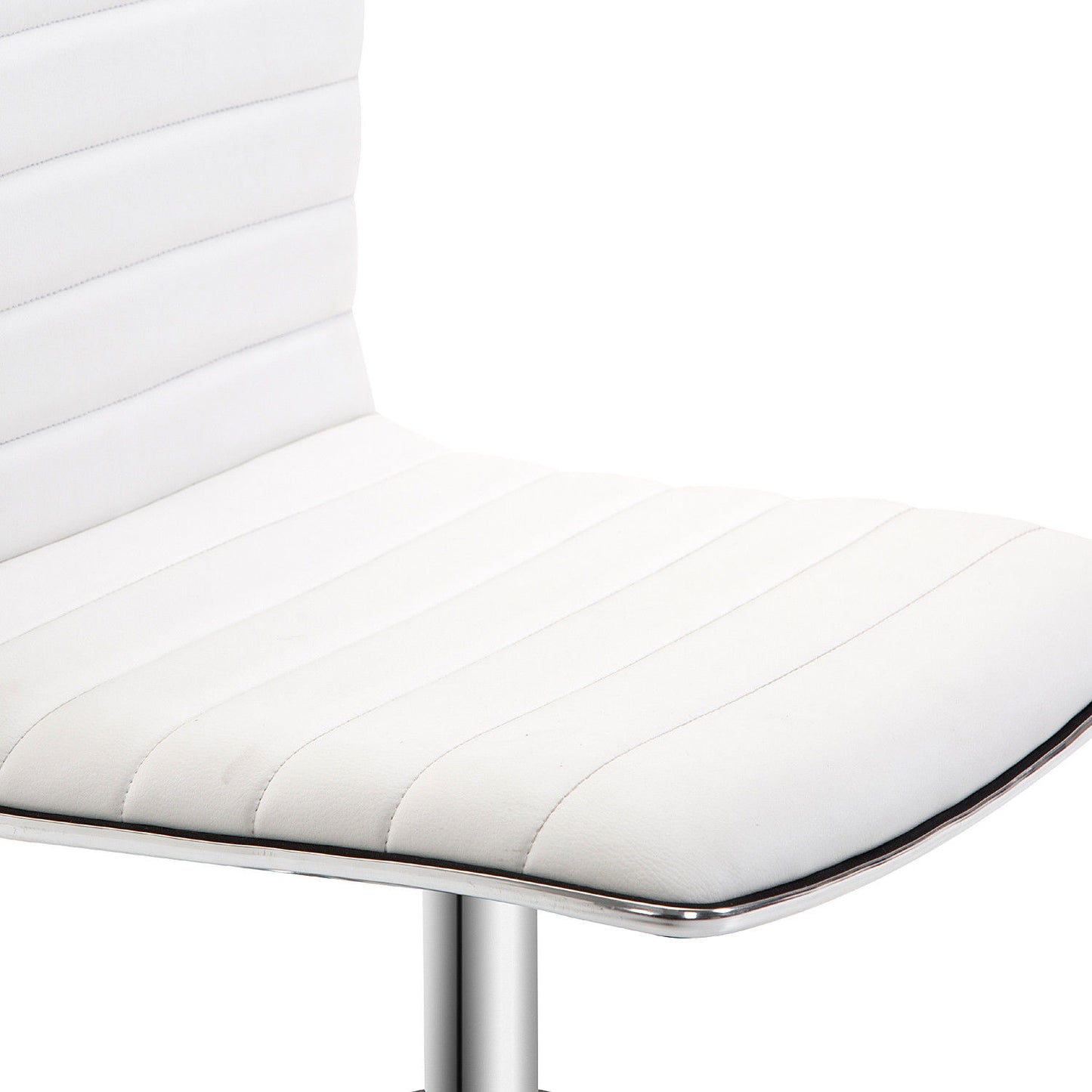 Image for HOMCOM Adjustable Swivel Office Chair with Armless Mid-Back in PU Leather and Chrome Base - White