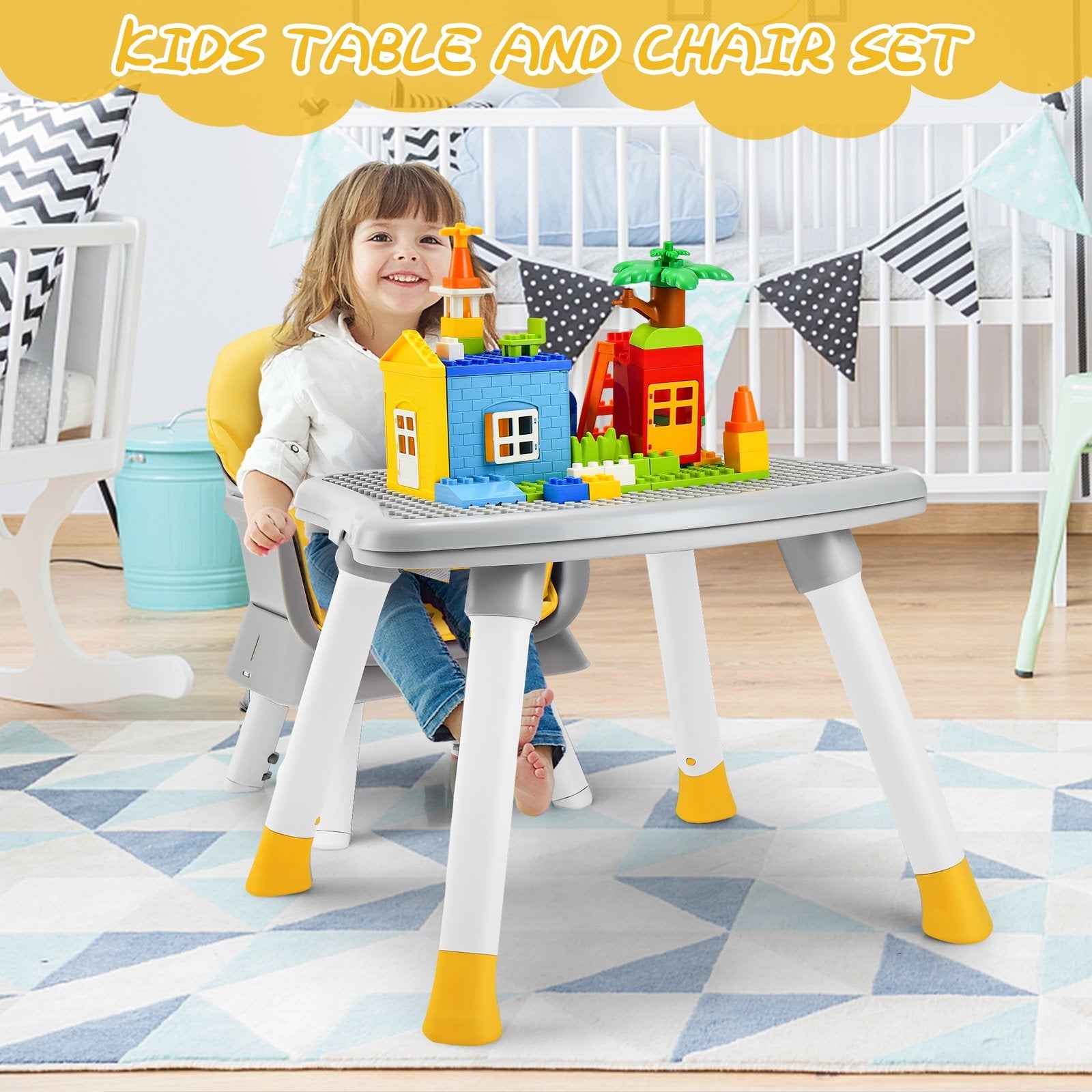 6 - in - 1 Baby High Chair with 5 - Point Harness and Removable Tray - Yellow - ChairwayUKBaby ChairAD10027YE6 - in - 1 Baby High Chair with 5 - Point Harness and Removable Tray - Yellow