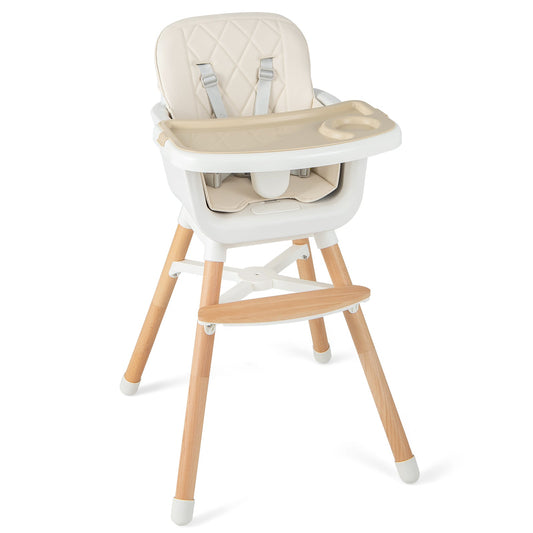 6 - in - 1 Convertible Baby High Chair with Adjustable Legs - ChairwayUKBaby ChairAD10035GB - BE6 - in - 1 Convertible Baby High Chair with Adjustable Legs - Beige