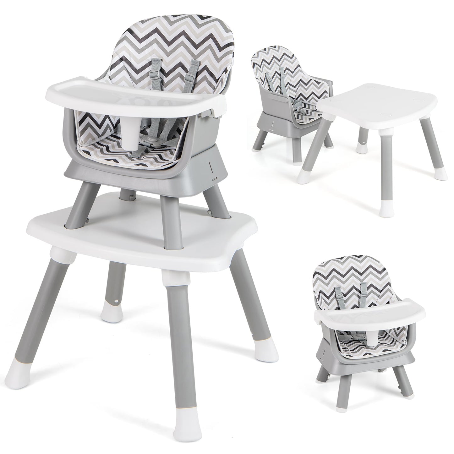 6-in-1 Baby High Chair with 5-Point Harness and Removable Tray - ChairwayUK