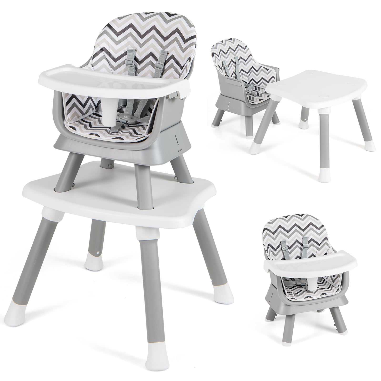 6-in-1 Baby High Chair with 5-Point Harness and Removable Tray - ChairwayUK
