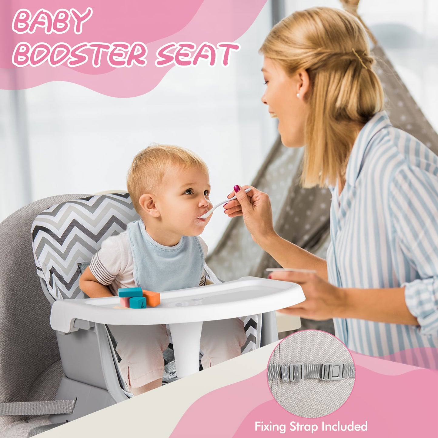 6-in-1 Baby High Chair with 5-Point Harness and Removable Tray - ChairwayUK