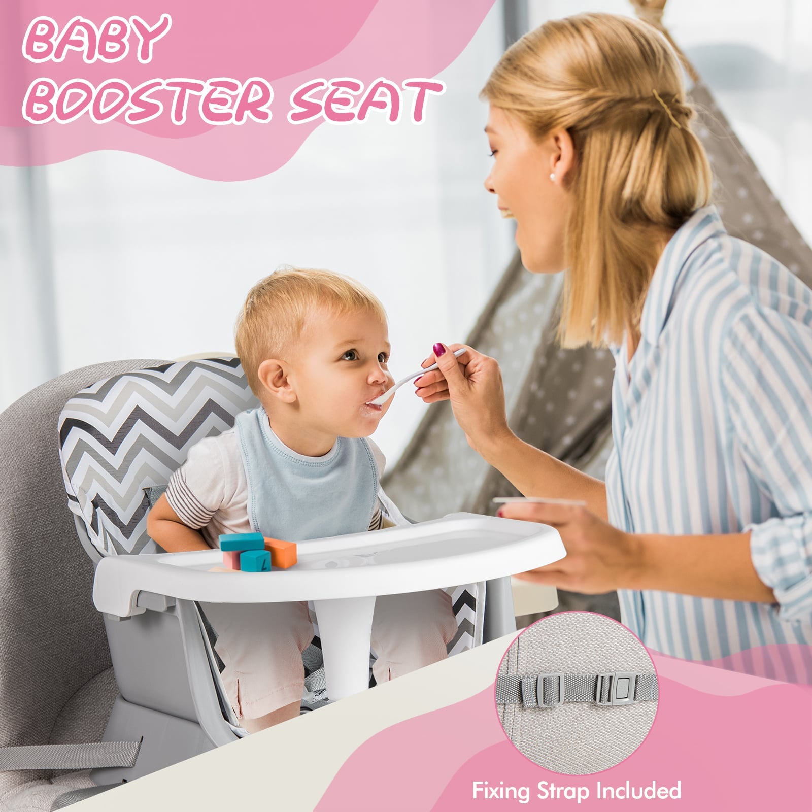 6-in-1 Baby High Chair with 5-Point Harness and Removable Tray - ChairwayUK