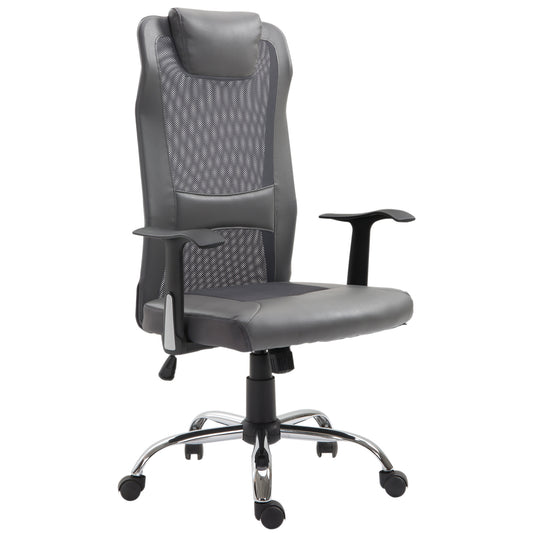 Image for Vinsetto Mesh Office Chair High Back Desk Chair Height Adjustable Swivel Chair for Home with Headrest, Grey