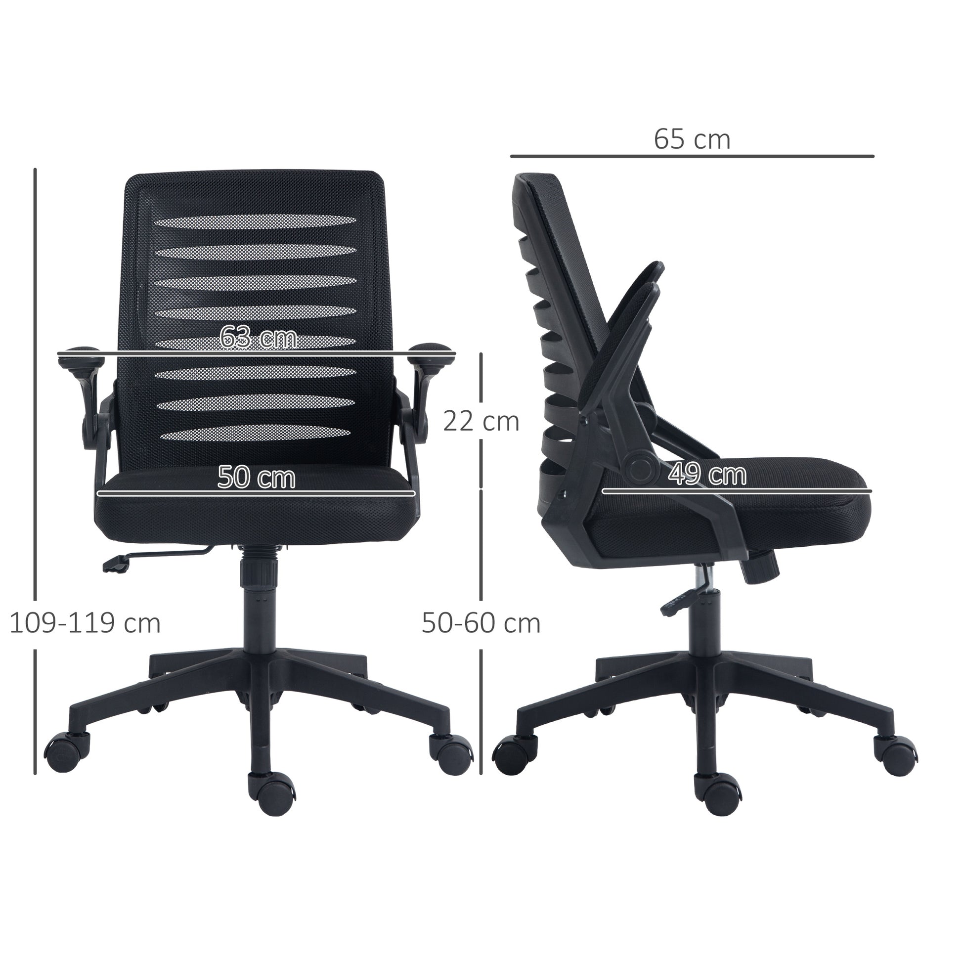 Image for Vinsetto Mesh Office Chair, Swivel Task Computer Chair for Home with Lumbar Support