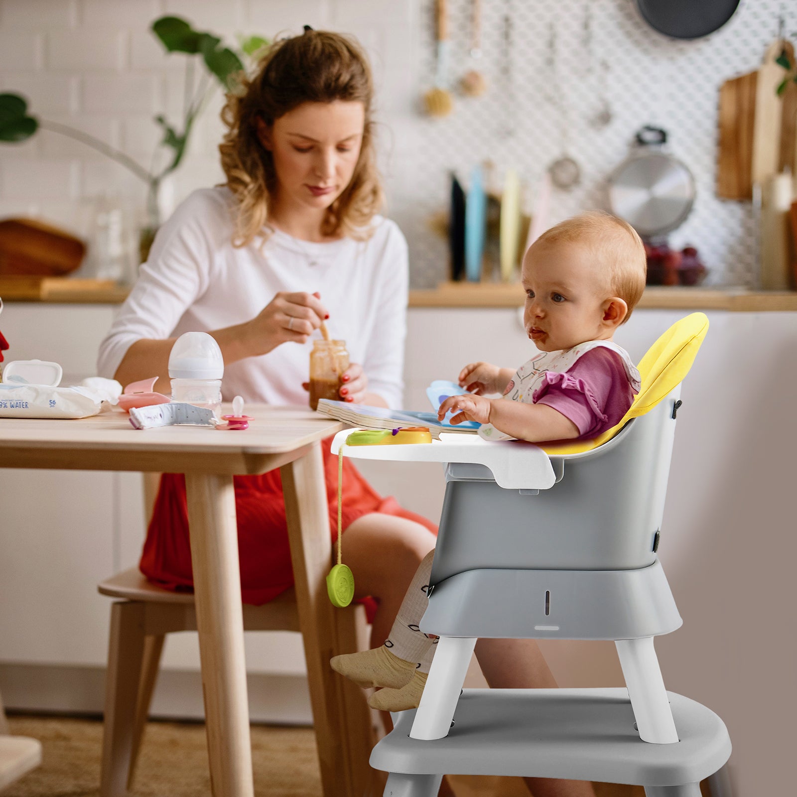 6-in-1 Baby High Chair with 5-Point Harness and Removable Tray - ChairwayUK