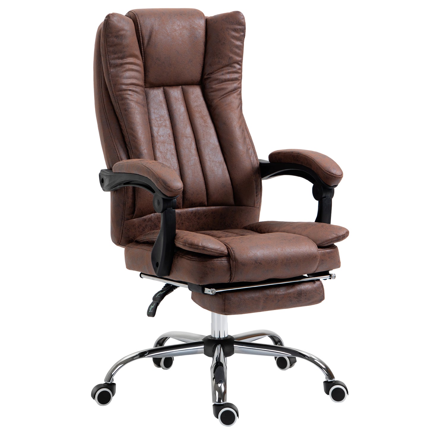 Image for Vinsetto Ergonomic Desk Chair Home Office Chair with Reclining Function Armrests Swivel Wheels Footrest Brown