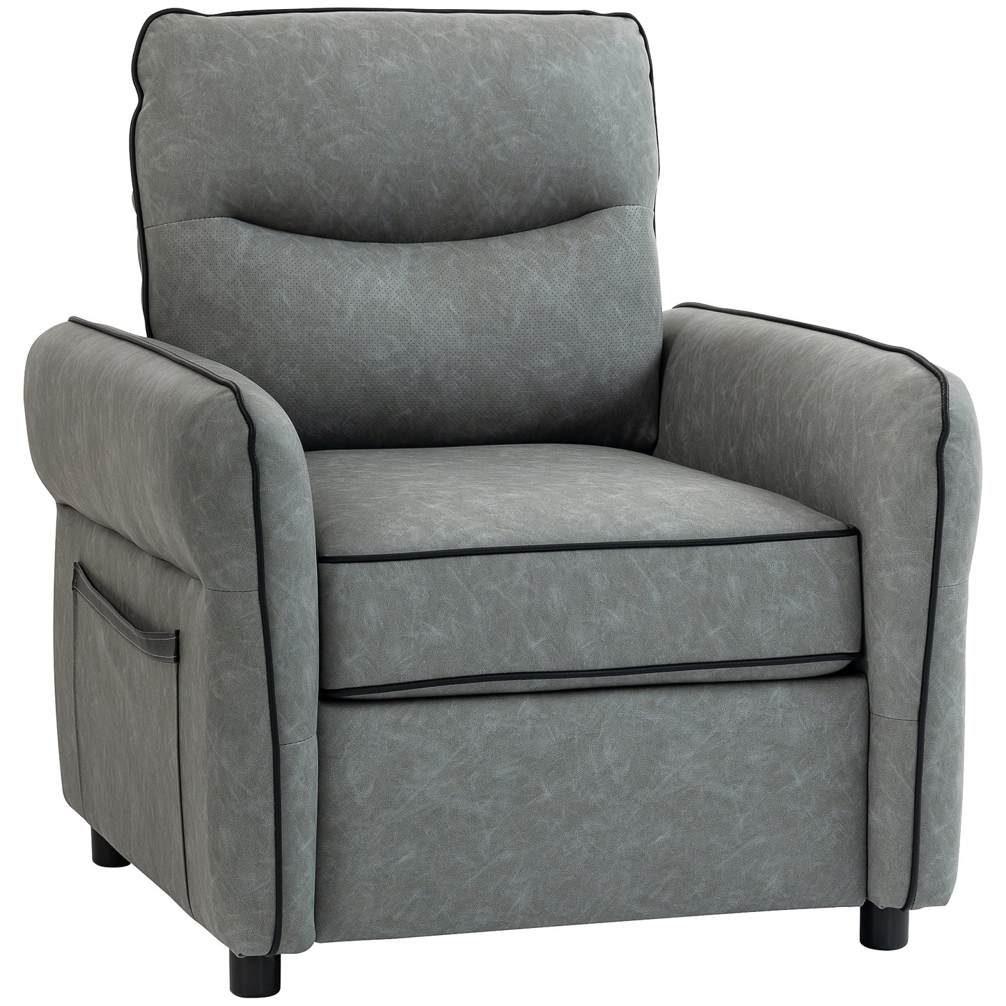 Accent Chair, Faux Leather Armchair - Grey_Main
