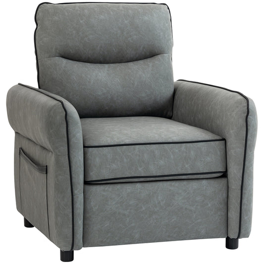 Accent Chair, Faux Leather Armchair - Grey_Main