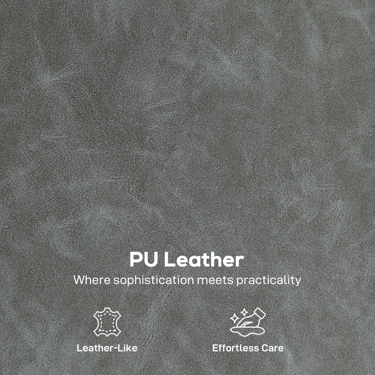 Accent Chair, Faux Leather Armchair - Grey_side_PULeather