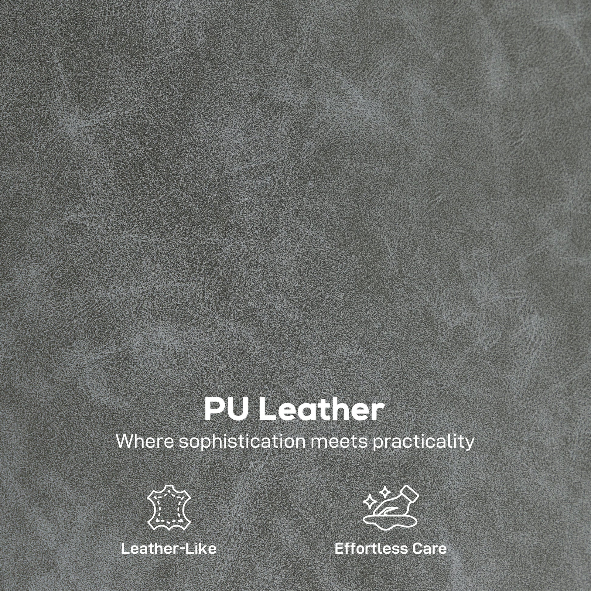 Accent Chair, Faux Leather Armchair - Grey_side_PULeather