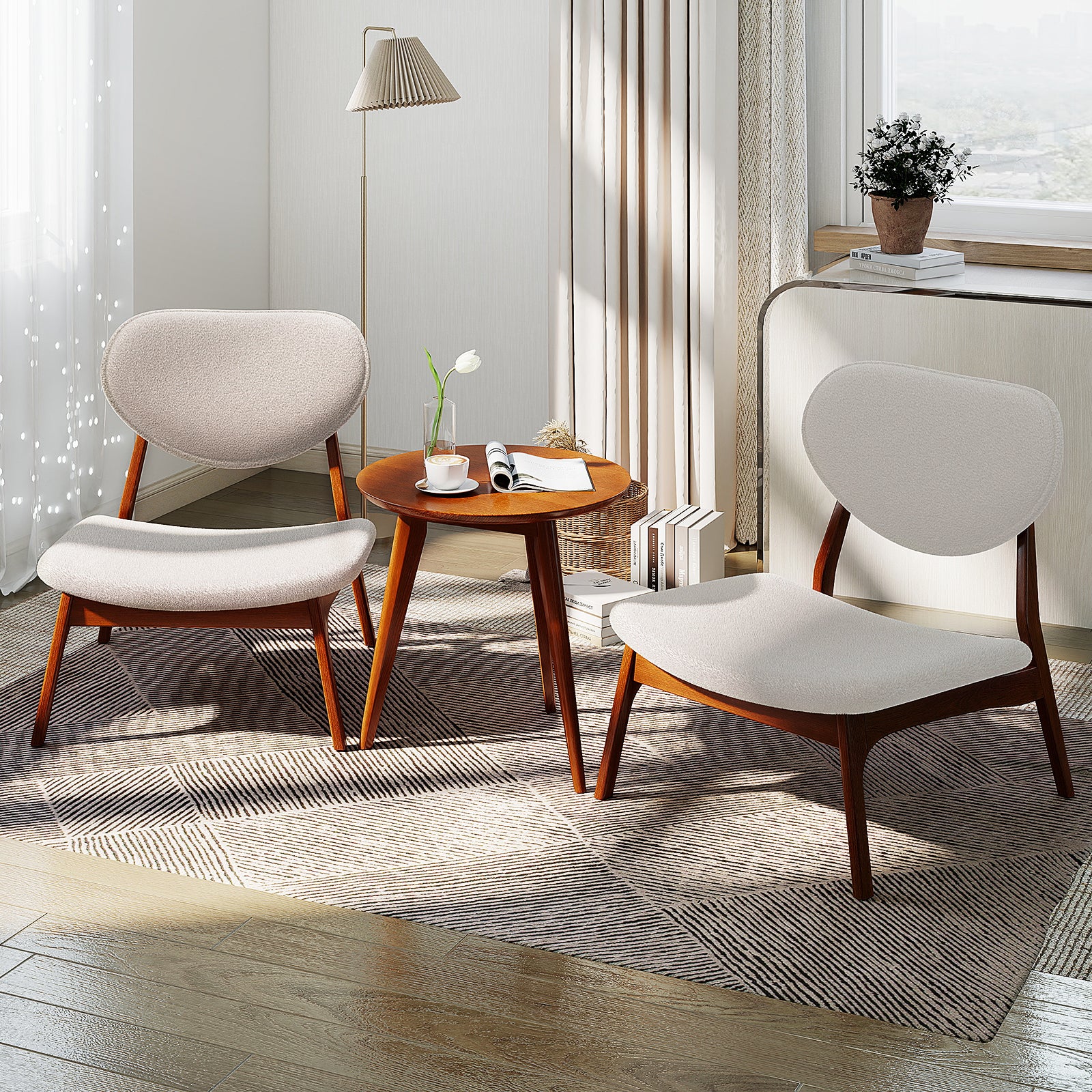 Accent_Chairs_Set_of_2_with_Side_Table_Beige Deep, Ideal for living rooms, bedrooms, lounges, and waiting areas