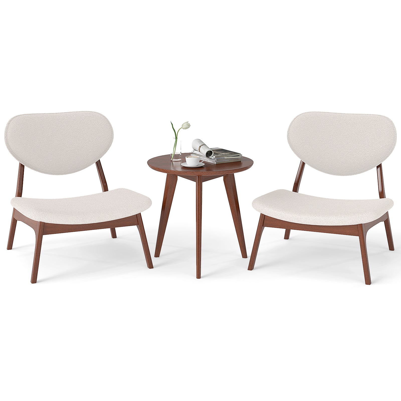 Accent_Chairs_Set_of_2_with_Side_Table_Beige Deep, supportive comfort with ergonomic 105° inclined backrests