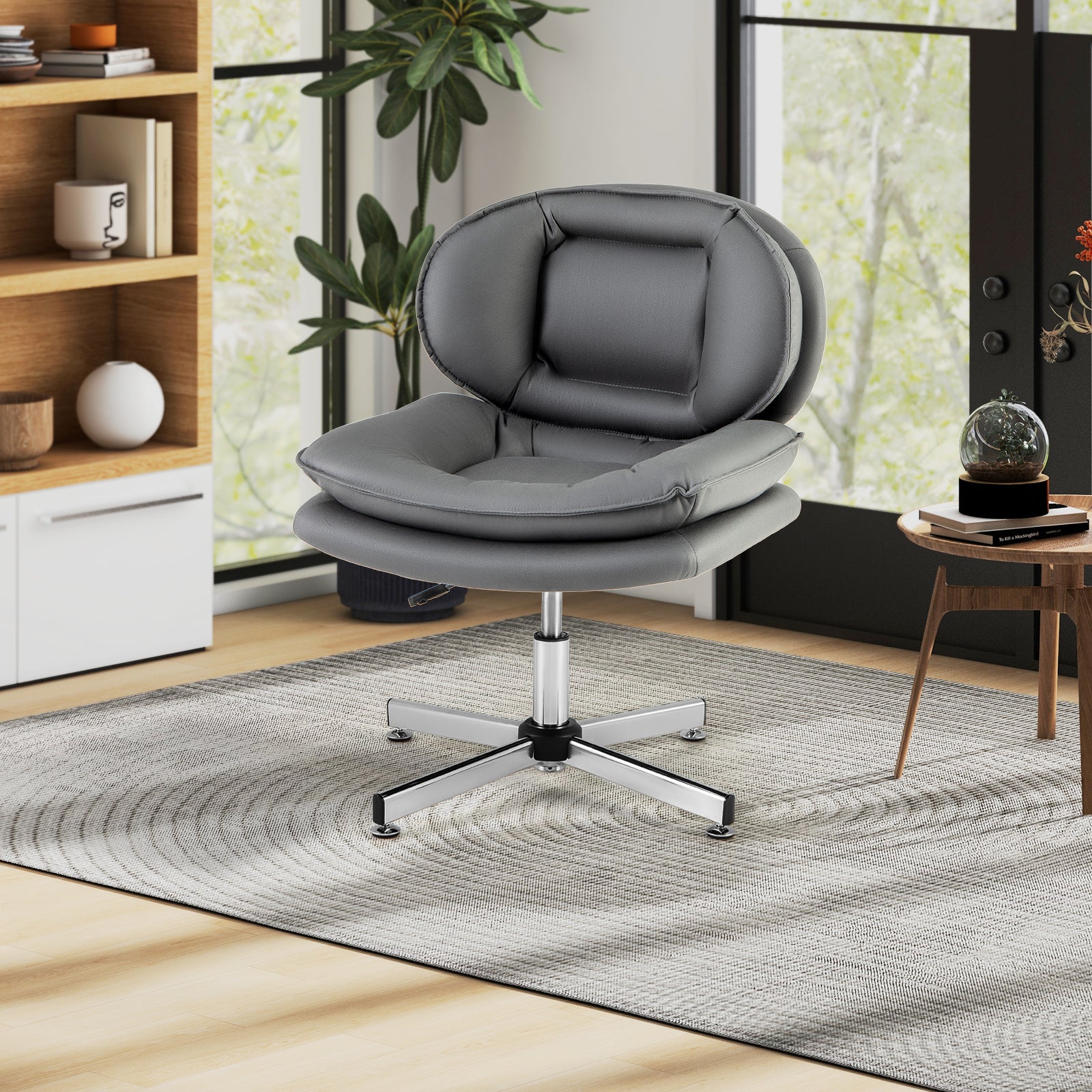 Upholstered Home Office Desk Chair with Double Padded Back and Seat Lifestyle