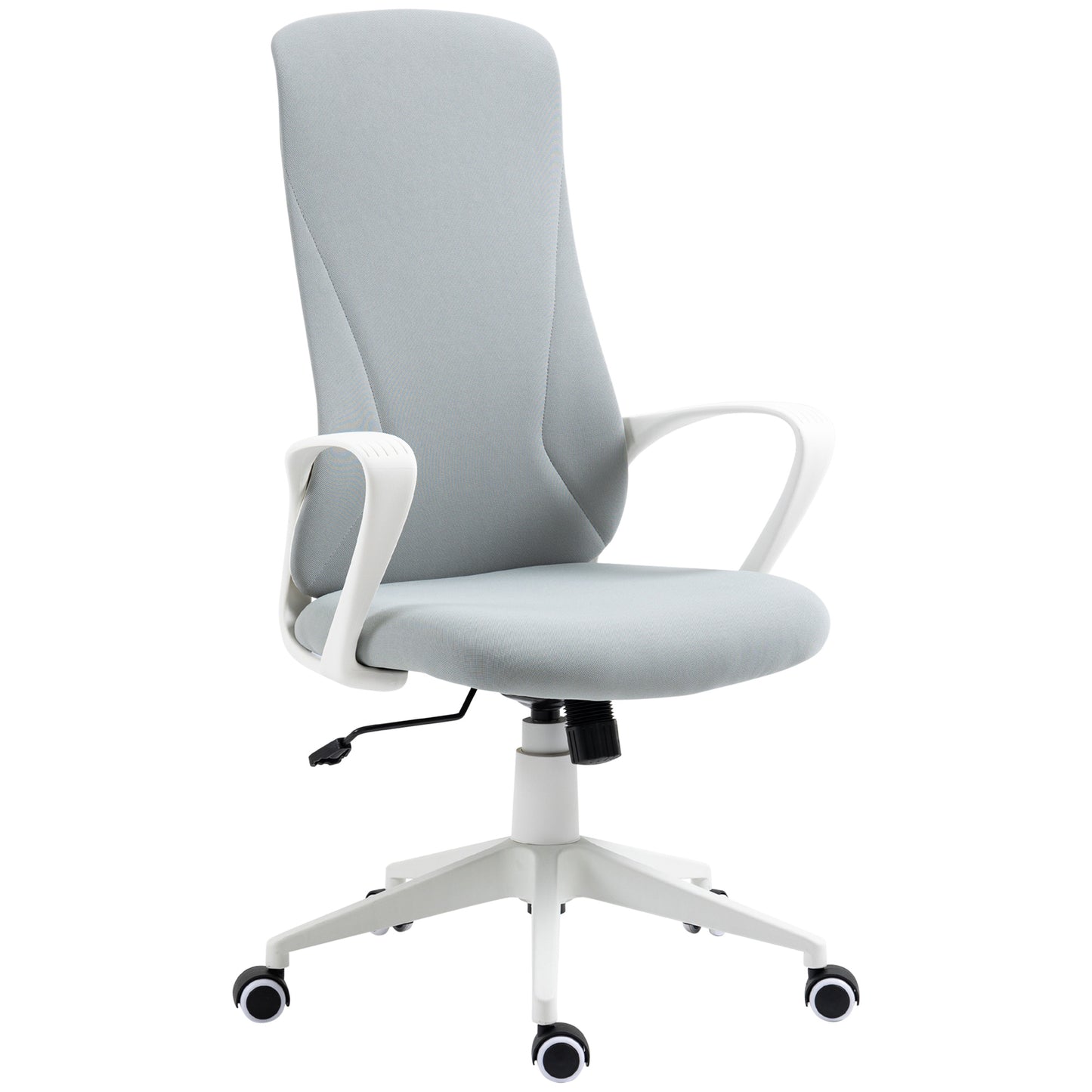 Image for Vinsetto High-Back Office Chair, Elastic Desk Chair with Armrests, Tilt Function, Adjustable Seat Height, Light Grey