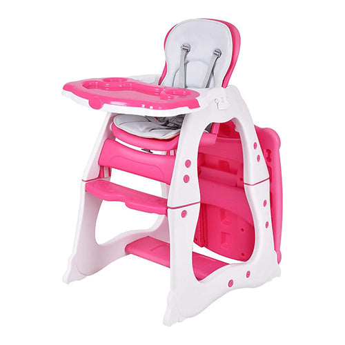 Convertible Baby High Chair with 5 Point Harness and Adjustable Feeding Tray-Blue