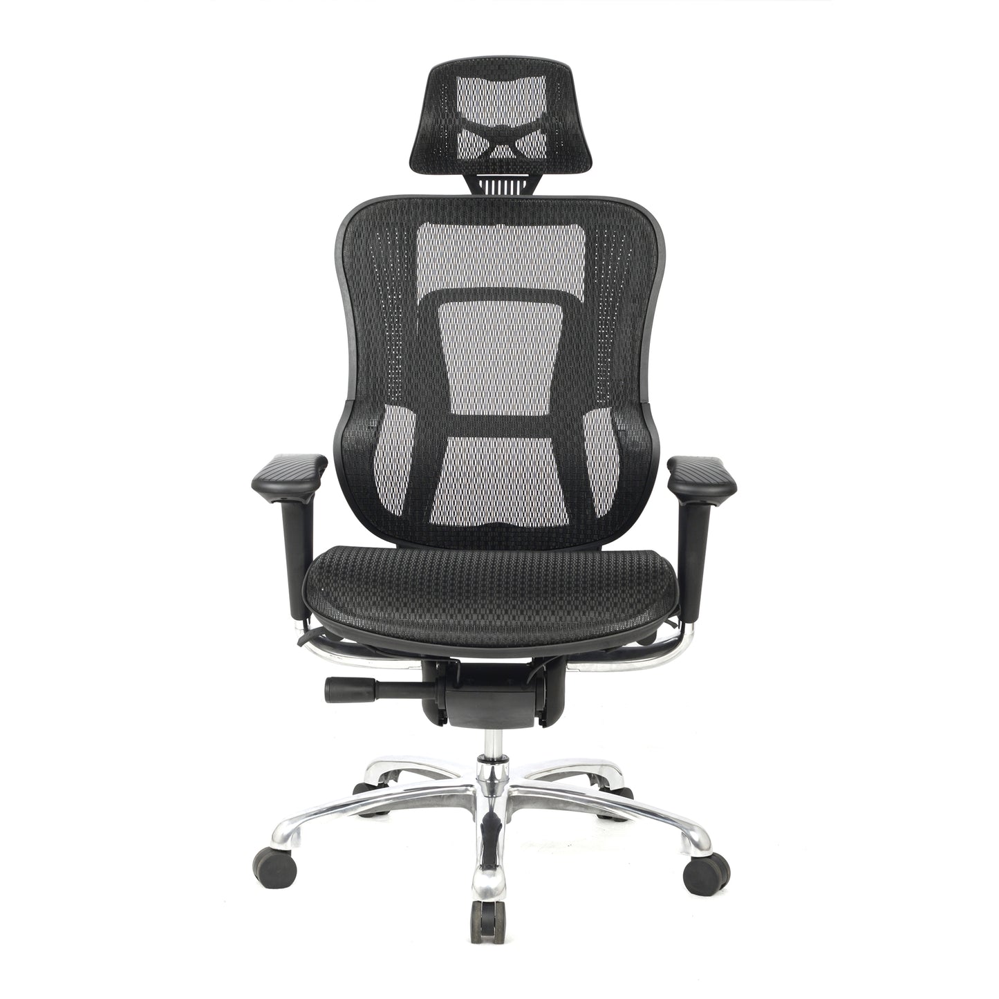 High Back Synchronous Mesh Designer Executive Chair with Adjustable Headrest and Chrome Base