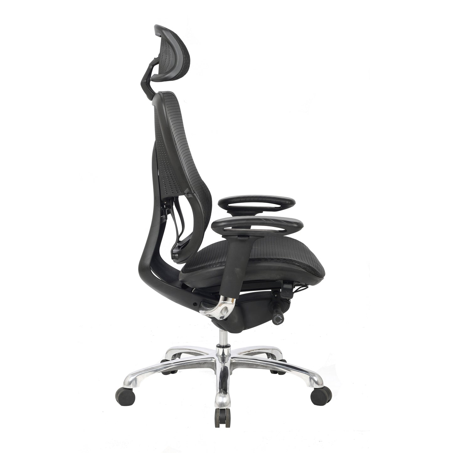 High Back Synchronous Mesh Designer Executive Chair with Adjustable Headrest and Chrome Base