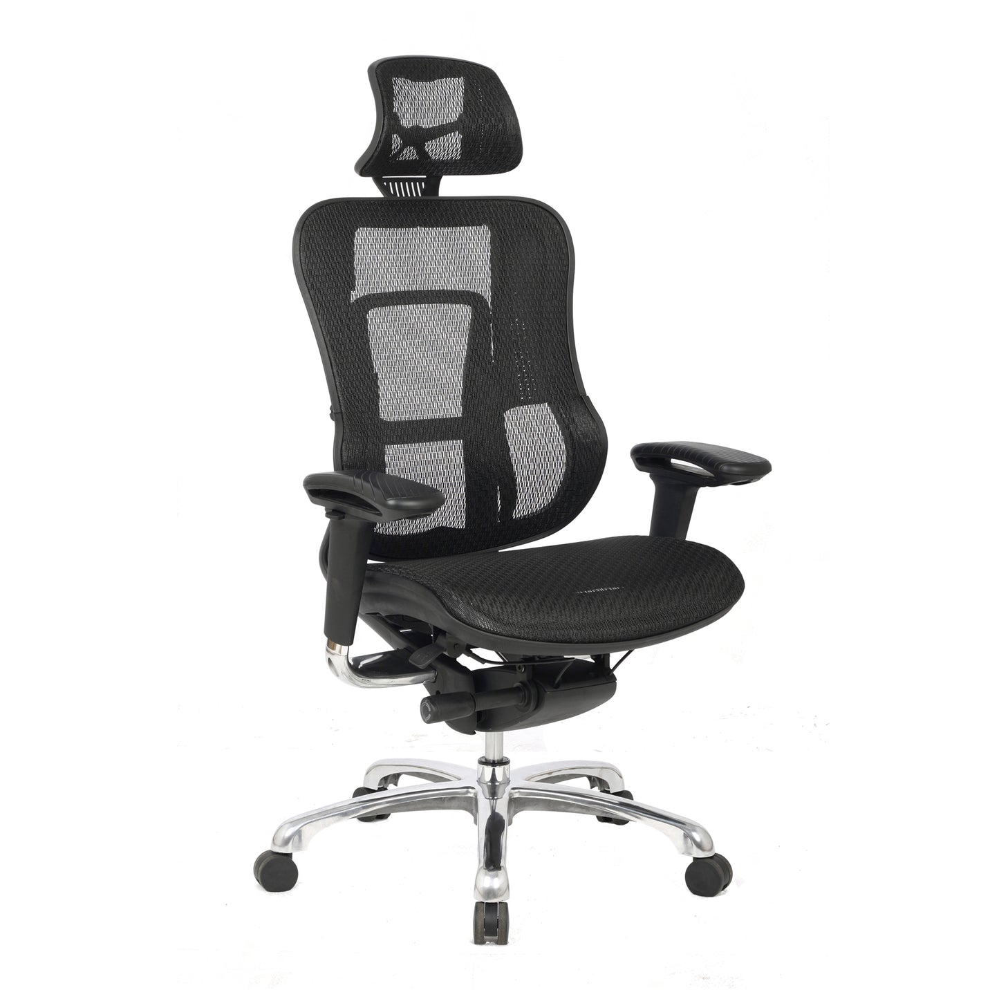 High Back Synchronous Mesh Designer Executive Chair with Adjustable Headrest and Chrome Base