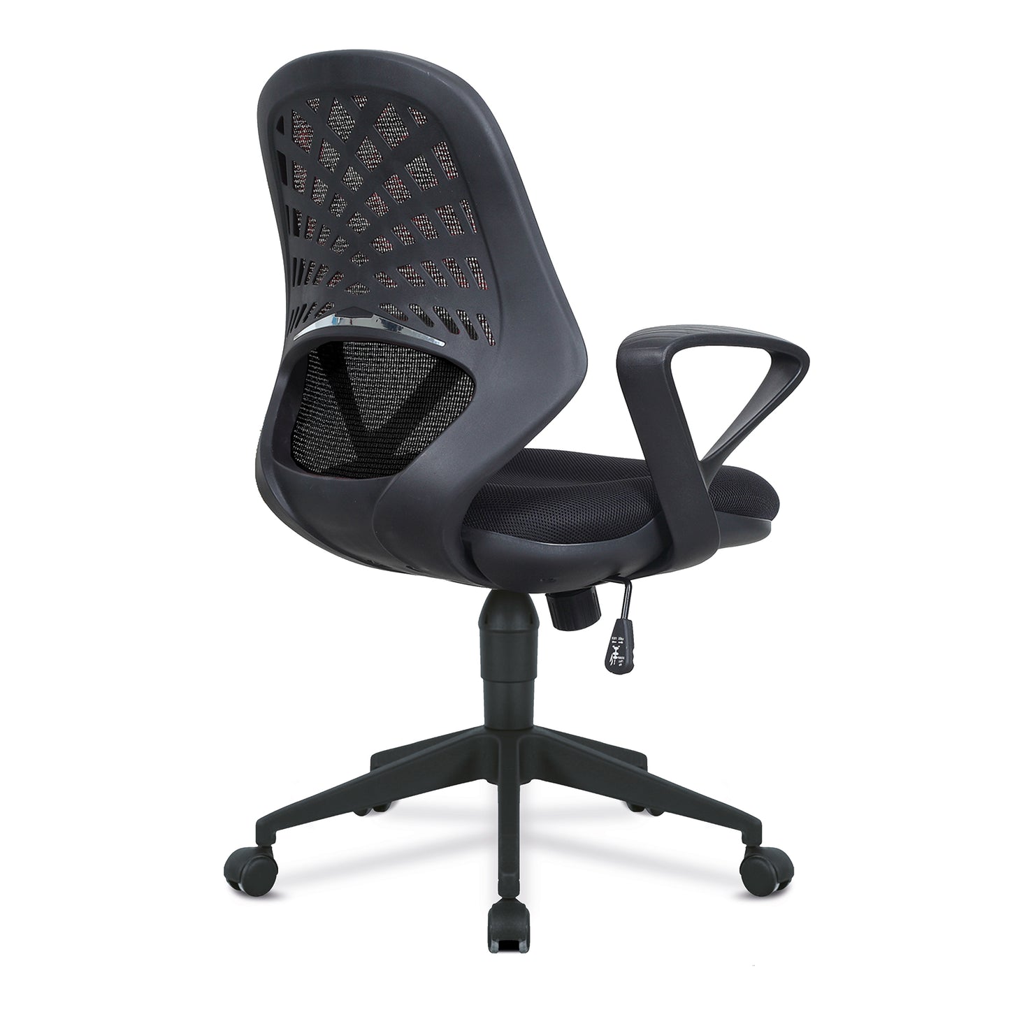 Nautilus Lattice- Mesh Back Operator Armchair with Fluted Black Nylon Base