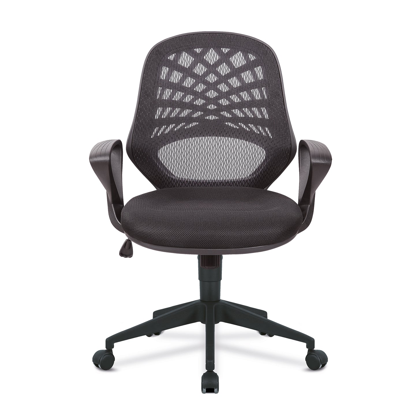 Nautilus Lattice- Mesh Back Operator Armchair with Fluted Black Nylon Base