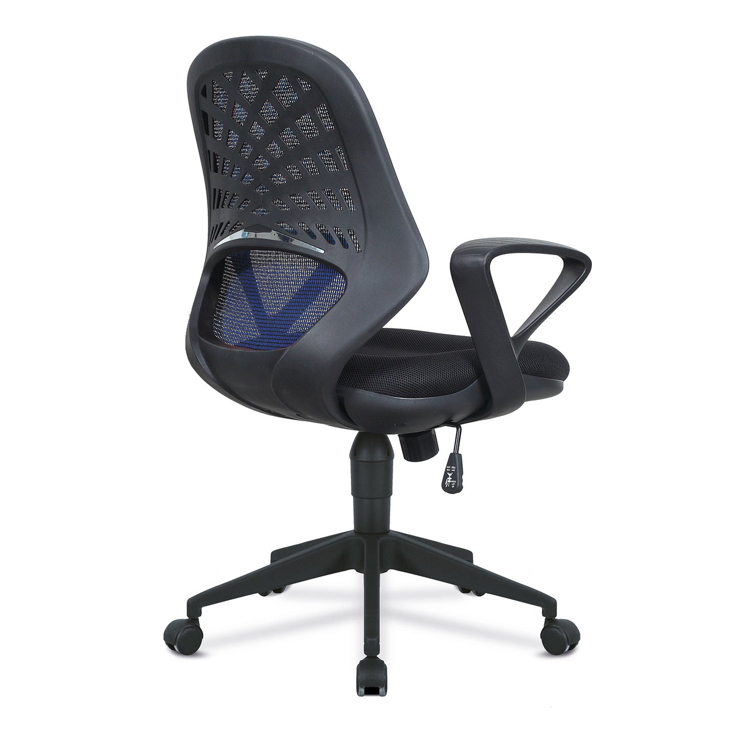 Nautilus Lattice- Mesh Back Operator Armchair with Fluted Black Nylon Base