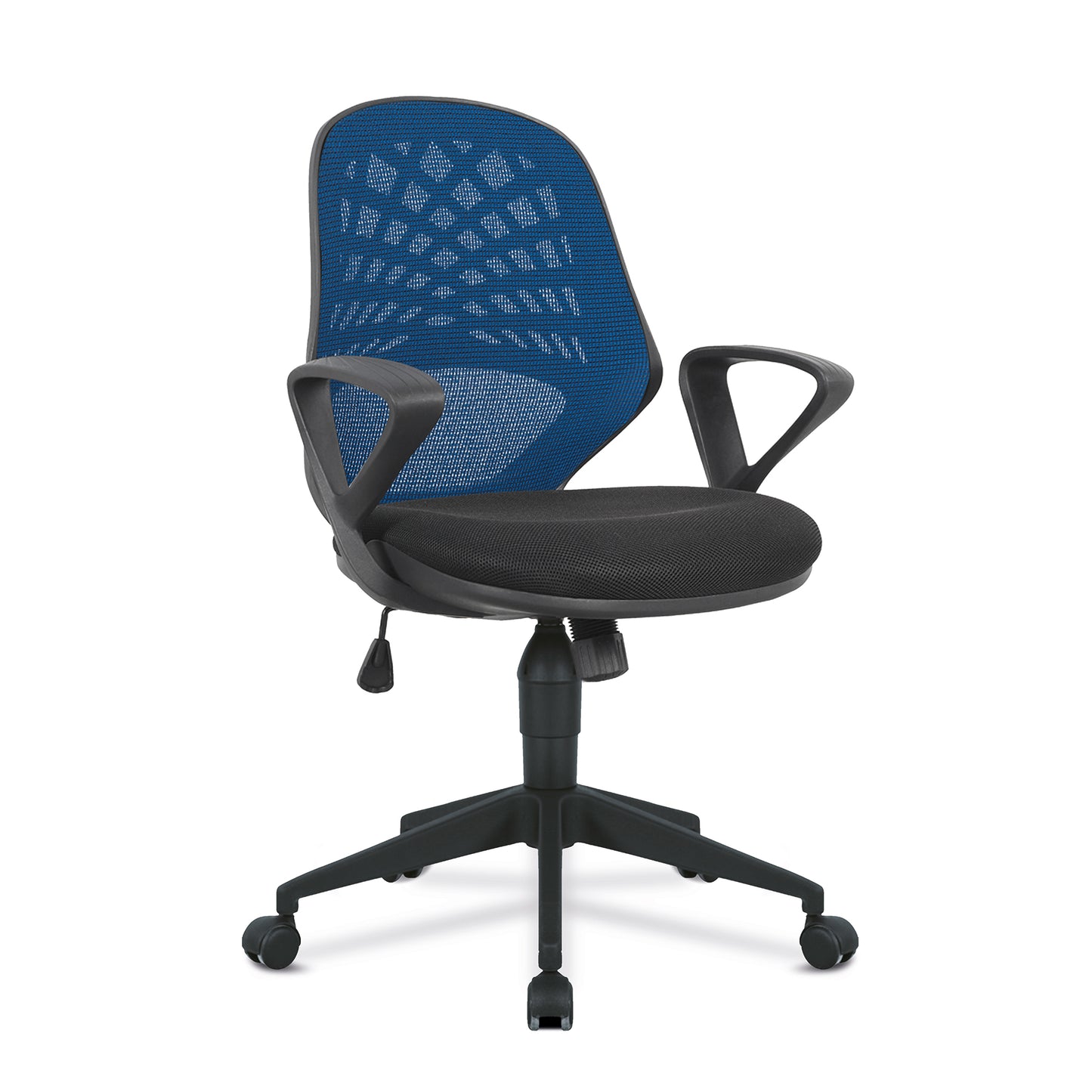 Nautilus Lattice- Mesh Back Operator Armchair with Fluted Black Nylon Base