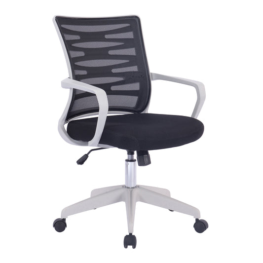 Designer Mesh Armchair with White Frame and Detailed Back Panelling-Spyro at Chairway