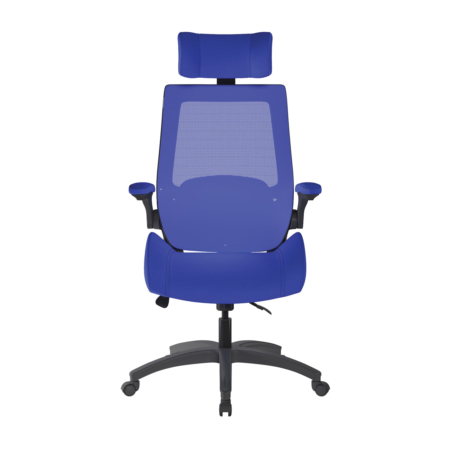 High Back Mesh Chair with High Weight Capacity, Deep Moulded Seat Foam, Folding Arms and Optional Headrest