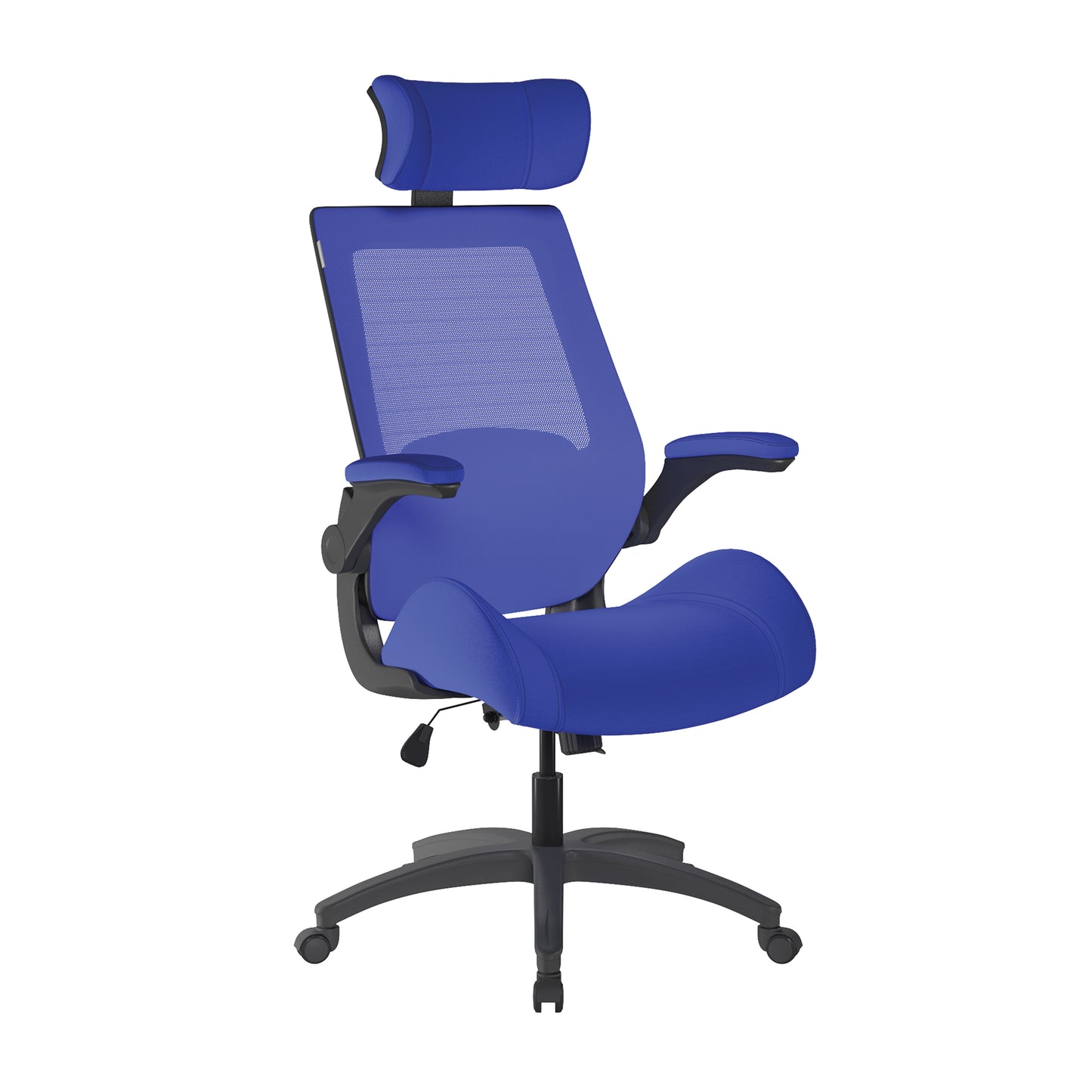 High Back Mesh Chair with High Weight Capacity, Deep Moulded Seat Foam, Folding Arms and Optional Headrest