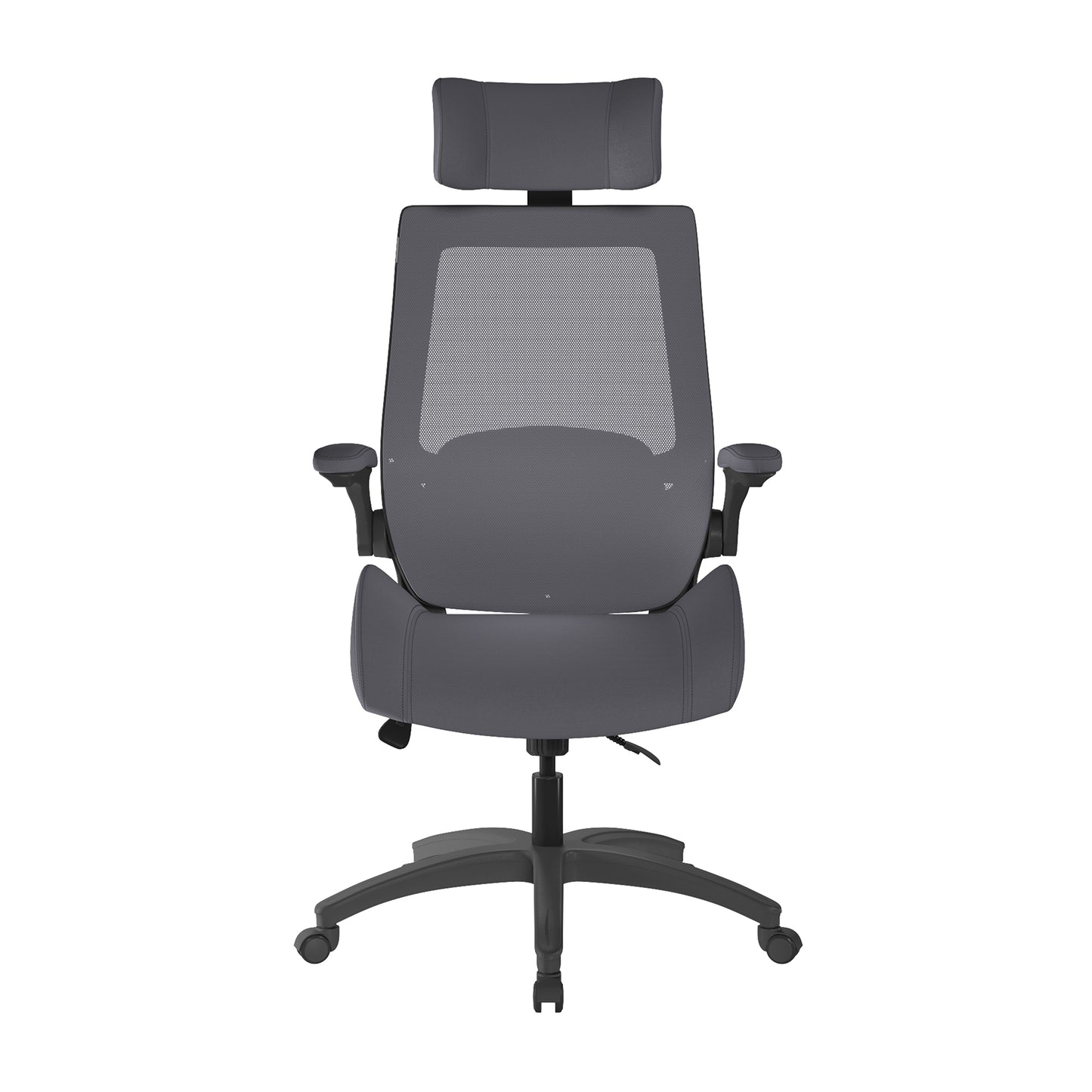 High Back Mesh Chair with High Weight Capacity, Deep Moulded Seat Foam, Folding Arms and Optional Headrest