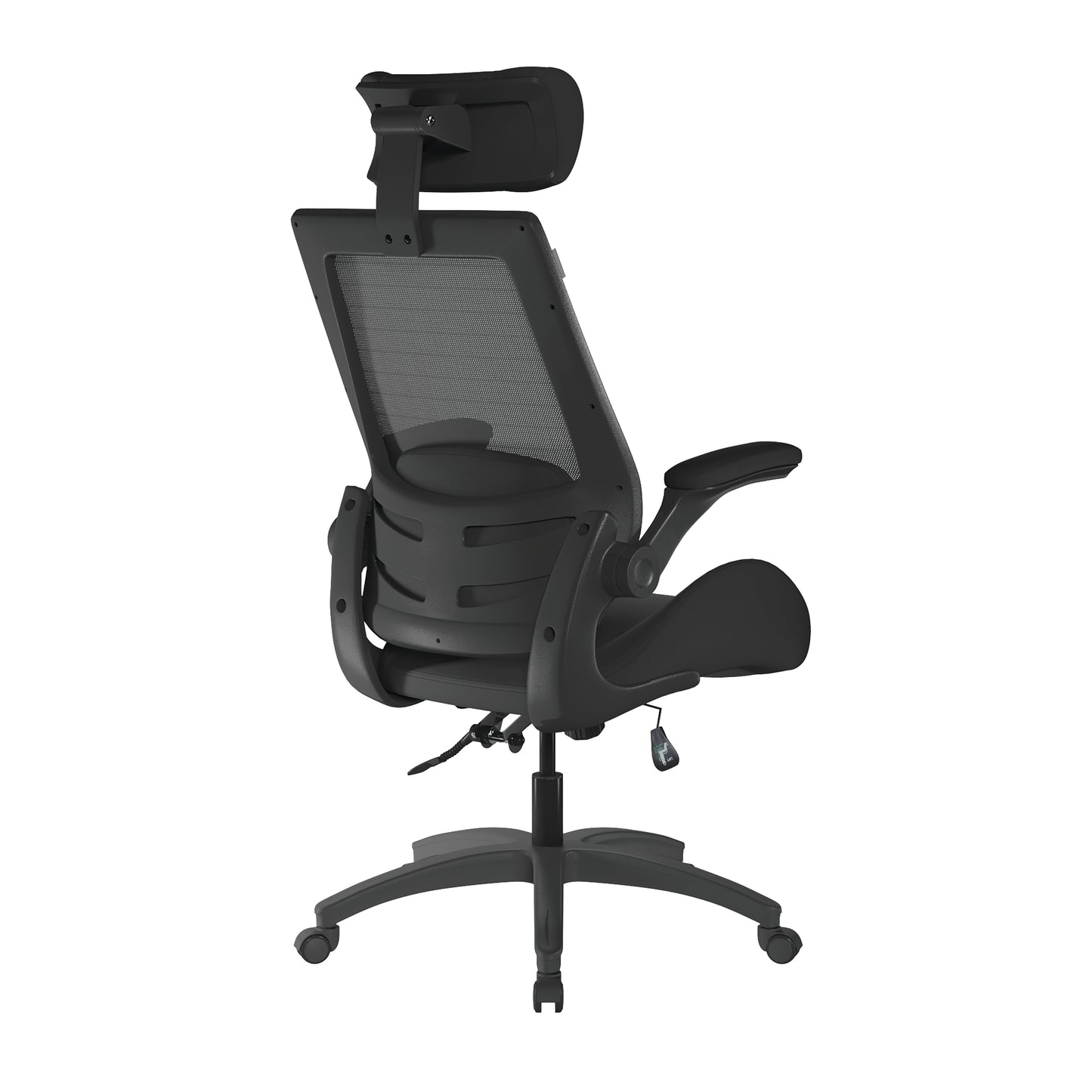 High Back Mesh Chair with High Weight Capacity, Deep Moulded Seat Foam, Folding Arms and Optional Headrest