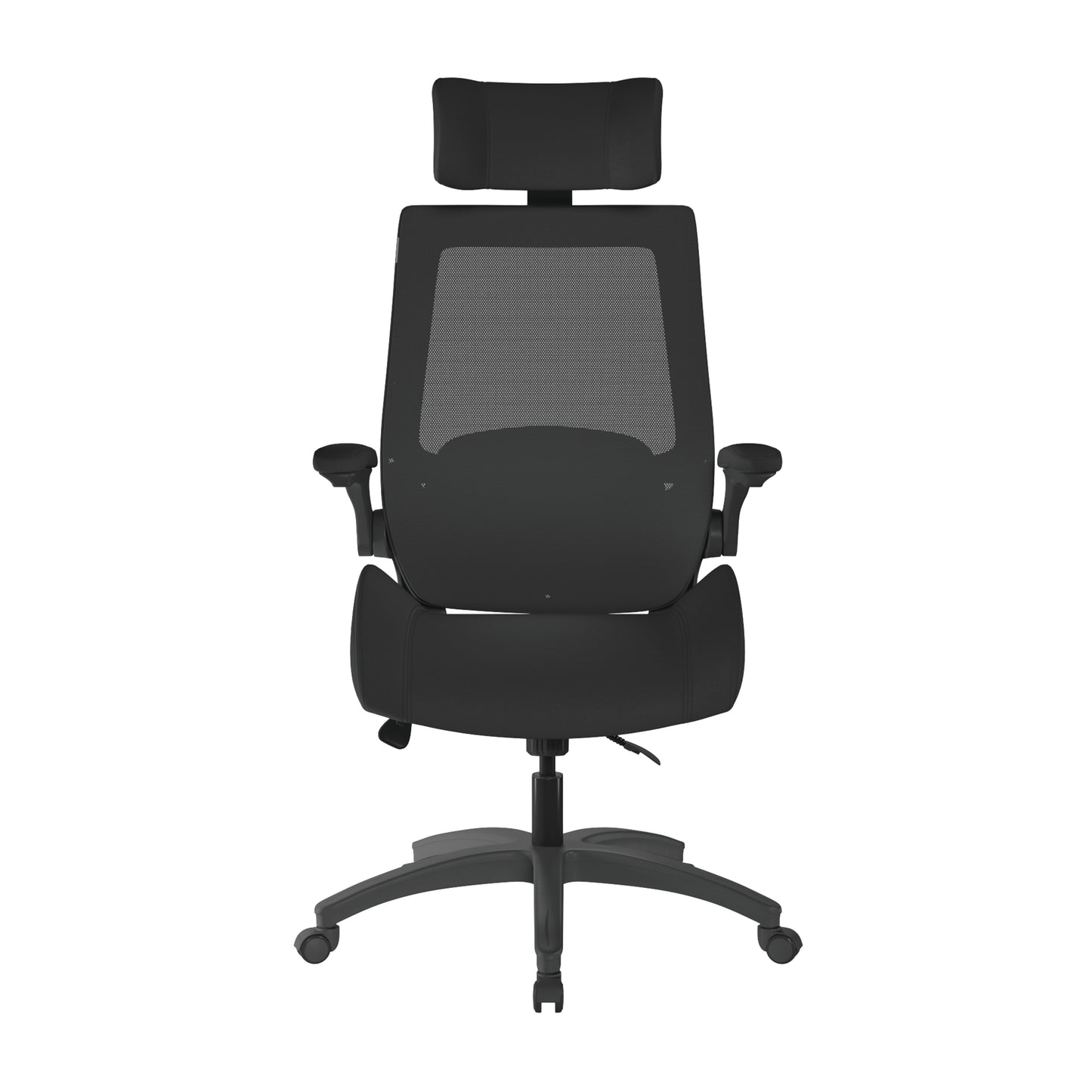 High Back Mesh Chair with High Weight Capacity, Deep Moulded Seat Foam, Folding Arms and Optional Headrest