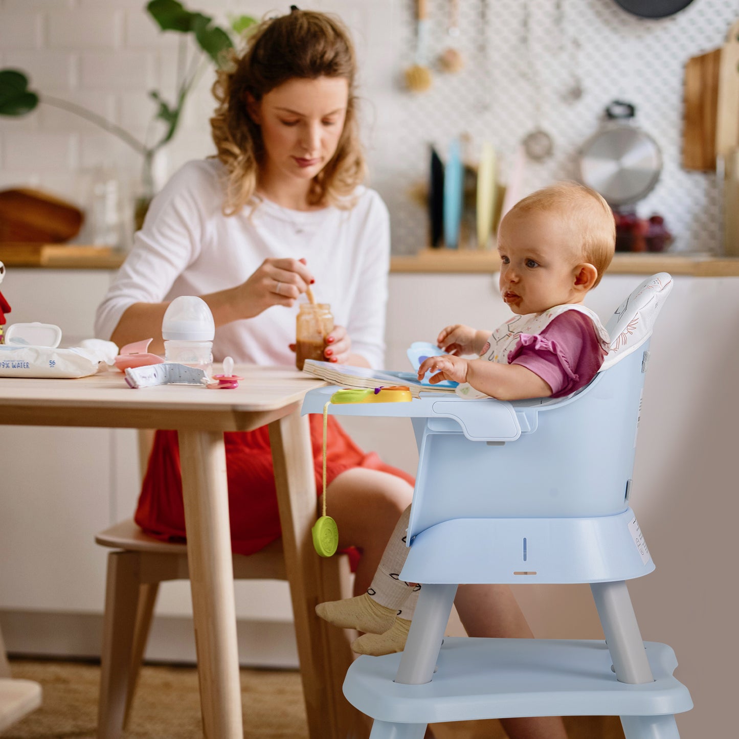 6-in-1 Baby High Chair with 5-Point Harness and Removable Tray - ChairwayUK