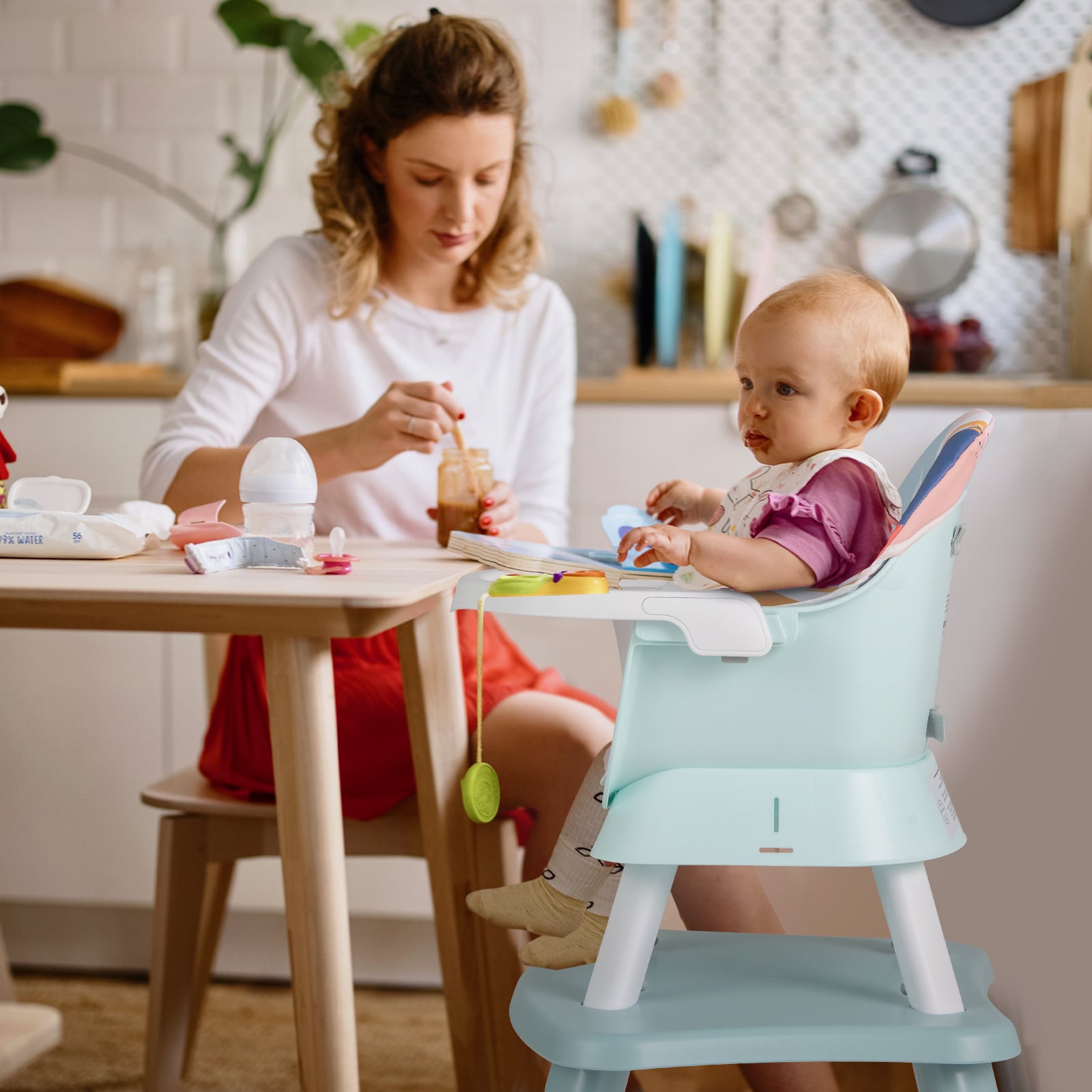 6-in-1 Baby High Chair with 5-Point Harness and Removable Tray - ChairwayUK
